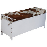 The Decor Store Chiko Metal &amp; Cow hide Bench