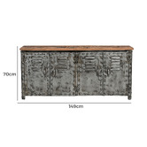 The Decor Store Orion 4 Door Iron Sideboard