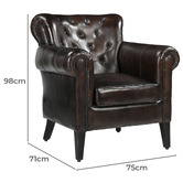 The Decor Store Chocolate Leather Arm Chair