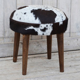 The Decor Store Winnifred Short Cow Hide Stool