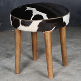 The Decor Store Winnifred Short Cow Hide Stool