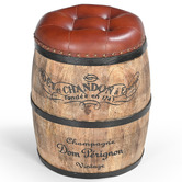The Decor Store Moet et Chandon Wood &amp; Leather Storage Ottoman