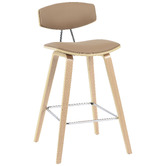 The Decor Store 68cm Leigh Oak Wood Bar Stool