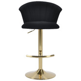 The Decor Store Caleb Velvet Adjustable Bar Stool