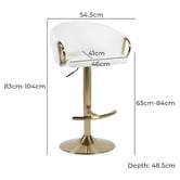 The Decor Store Blanca Faux Leather Adjustable Bar Stool