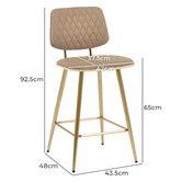 The Decor Store 65cm Xena Faux Leather Bar Stool