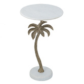 The Decor Store Linnea Palm Tree Marble Side Table