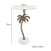 The Decor Store Linnea Palm Tree Marble Side Table