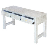 The Decor Store Daena 3 Drawer Mother of Pearl  Console Table