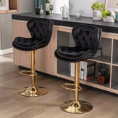 The Decor Store Dianne Velvet Adjustable Bar Stool