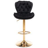 The Decor Store Dianne Velvet Adjustable Bar Stool