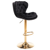 The Decor Store Dianne Velvet Adjustable Bar Stool