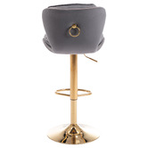 The Decor Store Dianne Velvet Adjustable Bar Stool