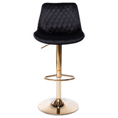 The Decor Store Kris Velvet Adjustable Bar Stool