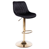 The Decor Store Kris Velvet Adjustable Bar Stool
