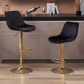 The Decor Store Kris Velvet Adjustable Bar Stool
