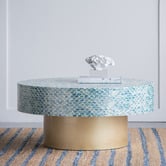 The Decor Store Anela Round Seashells Coffee Table