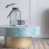 The Decor Store Anela Round Seashells Coffee Table