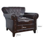 The Decor Store Studded Leather Arm Chair