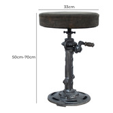 The Decor Store Vintage-Style Austin Leather Adjustable Barstool