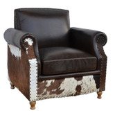 The Decor Store Zekria Buffalo Leather &amp; Cowhide Armchair
