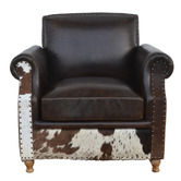 The Decor Store Zekria Buffalo Leather &amp; Cowhide Armchair