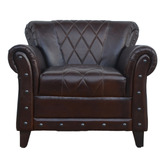 The Decor Store Studded Leather Arm Chair