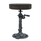 The Decor Store Vintage-Style Austin Leather Adjustable Barstool