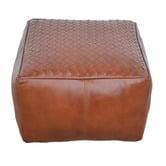 The Decor Store Baylor Goat Leather Ottoman