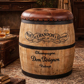 The Decor Store Moet et Chandon Wood &amp; Leather Storage Ottoman