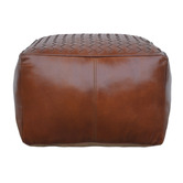 The Decor Store Baylor Goat Leather Ottoman