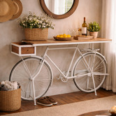 The Decor Store White Vintage-Style Bicycle Bar Table