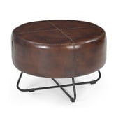 The Decor Store Hillary Goat Leather Ottoman