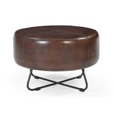 The Decor Store Hillary Goat Leather Ottoman