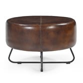 The Decor Store Hillary Goat Leather Ottoman