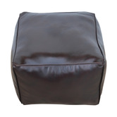 The Decor Store Brown Panel Goat Leather Ottoman