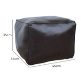 The Decor Store Brown Panel Goat Leather Ottoman