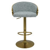The Decor Store Gaston Upholstered Adjustable Bar Stool