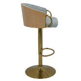 The Decor Store Gaston Upholstered Adjustable Bar Stool