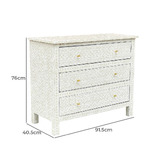The Decor Store Daena Mother of Pearl 3 Drawer Chest