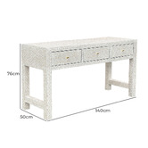 The Decor Store Daena 3 Drawer Mother of Pearl  Console Table