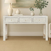 The Decor Store Daena 3 Drawer Mother of Pearl  Console Table