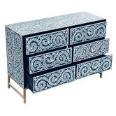 The Decor Store Xenia Mother of Pearl 6 Drawer Chest