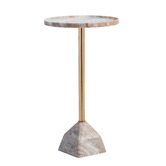 The Decor Store Thayer Indian Marble &amp; Iron Side Table