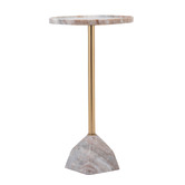 The Decor Store Thayer Indian Marble &amp; Iron Side Table