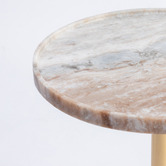 The Decor Store Thayer Indian Marble &amp; Iron Side Table