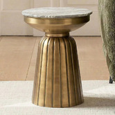 The Decor Store Joron Iron &amp; Toronto Marble Side Table