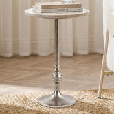 The Decor Store Lucien Iron &amp; Indian Marble Side Table