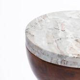 The Decor Store Alder Mango Wood &amp; Indian Marble Side Table