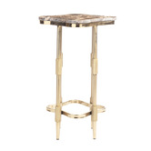 The Decor Store Thorne Iron &amp; Indian Marble Side Table